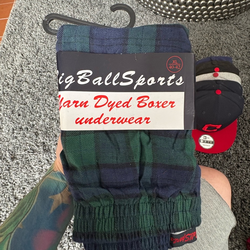 Classic Green and Blue Plaid Boxers